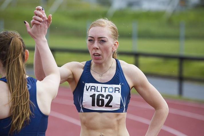 Hafdís Sigurðardóttir varð af titlinum í 200 m hlaupi um helgina.