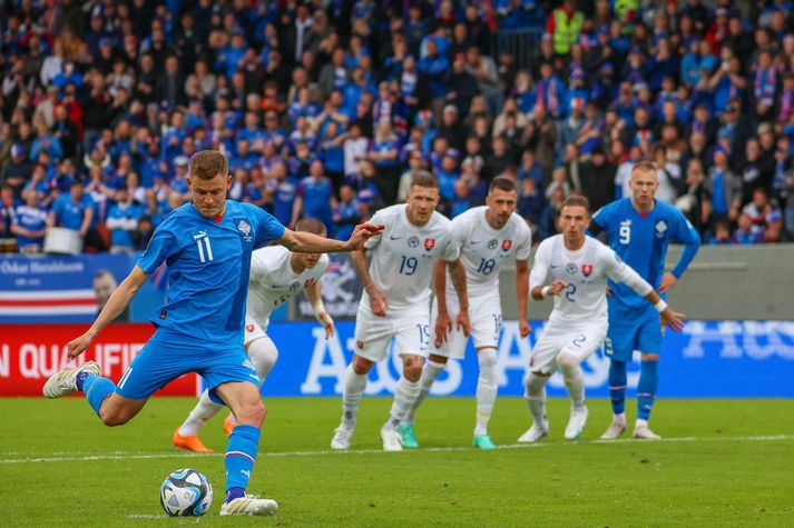 Alfreð Finnbogason skoraði mark Íslands í kvöld.