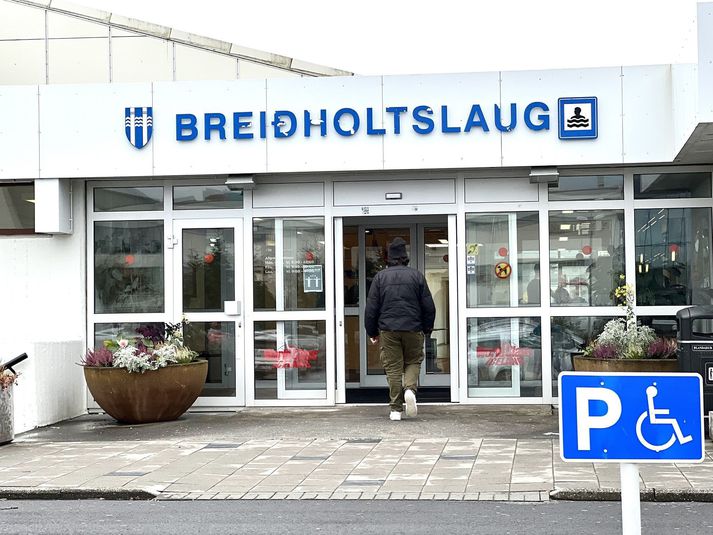 Frá Breiðholtslaug í dag.