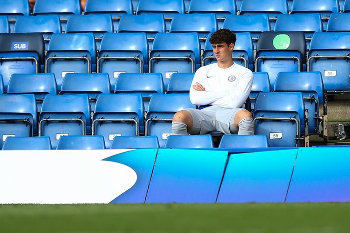 Kepa á bekknum gegn Wolves í síðustu umferð ensku úrvalsdeildarinnar á dögunum.