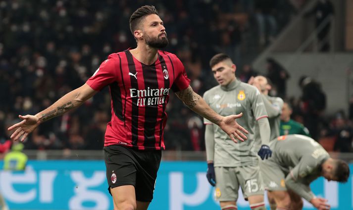 Olivier Giroud jafnaði metin fyrir AC Milan og tryggði liðinu framlengingu.