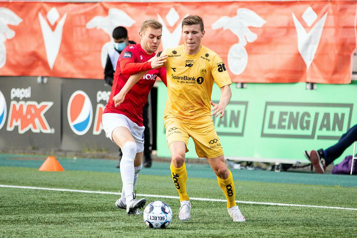 Alfons Sampsted í lek með Bodø/Glimt gegn Val.