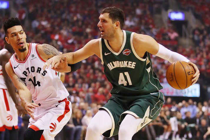 Nikola Mirotic í leik á móti NBA-meisturum Toronto Raptors.