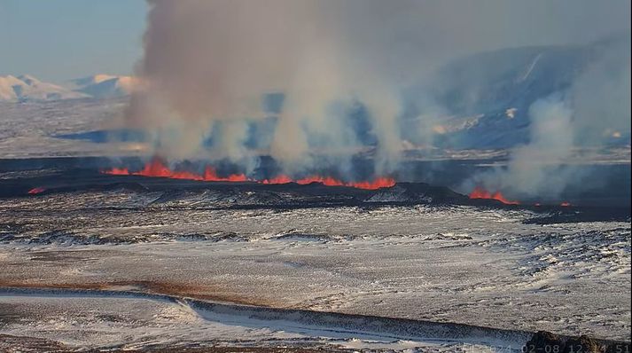 Eldgosin þrjú frá því í desember hafa öll brotist upp á Sundhnúksgígaröðinni.