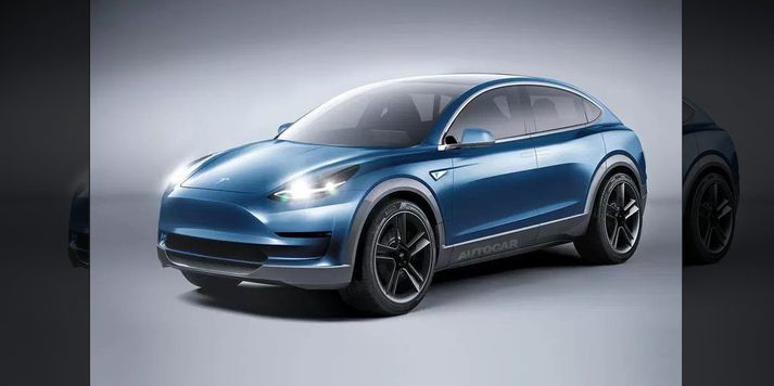 Svona gæti Tesla Model Y litið út.