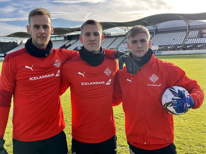 Elías Rafn Ólafsson, Patrik Sigurður Gunnarsson og Rúnar Alex Rúnarsson mynda markvarðatríó íslenska landsliðsins nú þegar Hannes Þór Halldórsson hefur sagt sitt síðasta með landsliðinu.