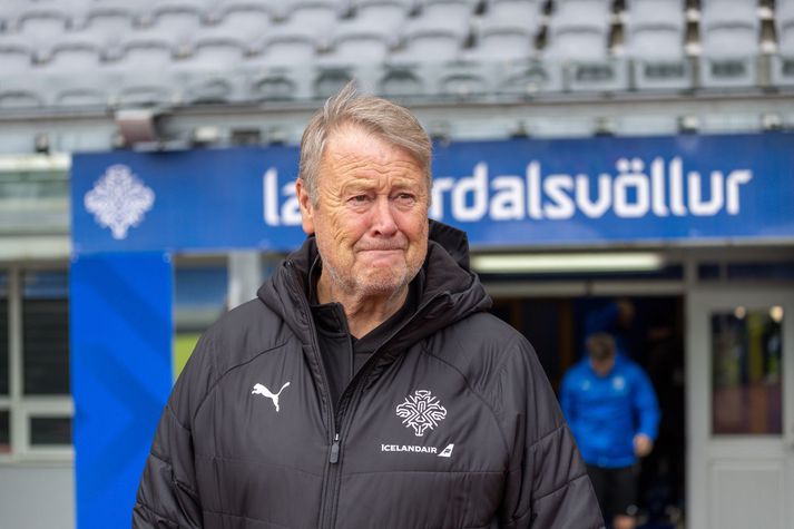 Åge Hareide sat fyrir svörum í dag.