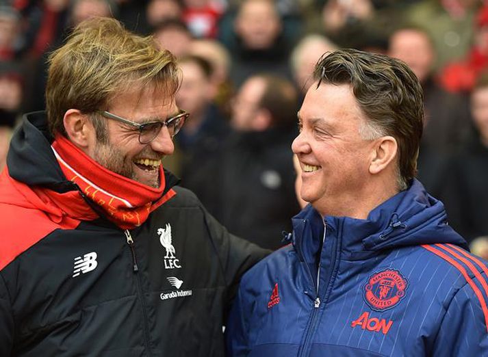 Klopp og Van Gaal innilegir.