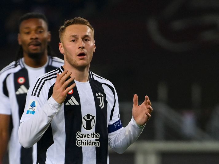 Teun Koopmeiners virðist ekki alveg sáttur með gang mála hjá Juventus.