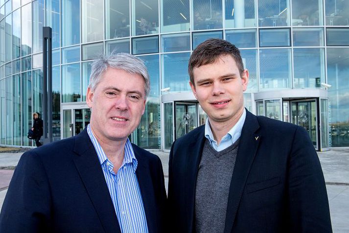 Karl og Vilhjálmur eru bekkjarbræður í lögfræðinni í HR og í framboði fyrir sinn flokkinn hvor í þingkosningum. Fréttablaðið/Vilhelm