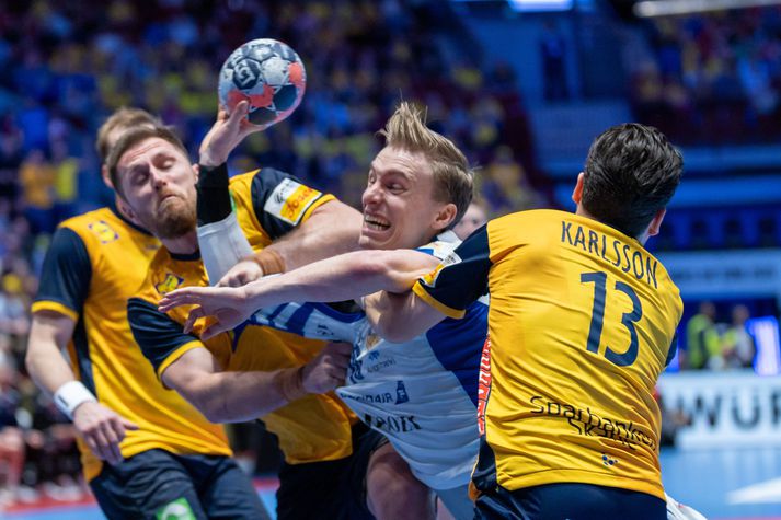 Frá leik Íslands og Svíþjóðar á EM í handbolta