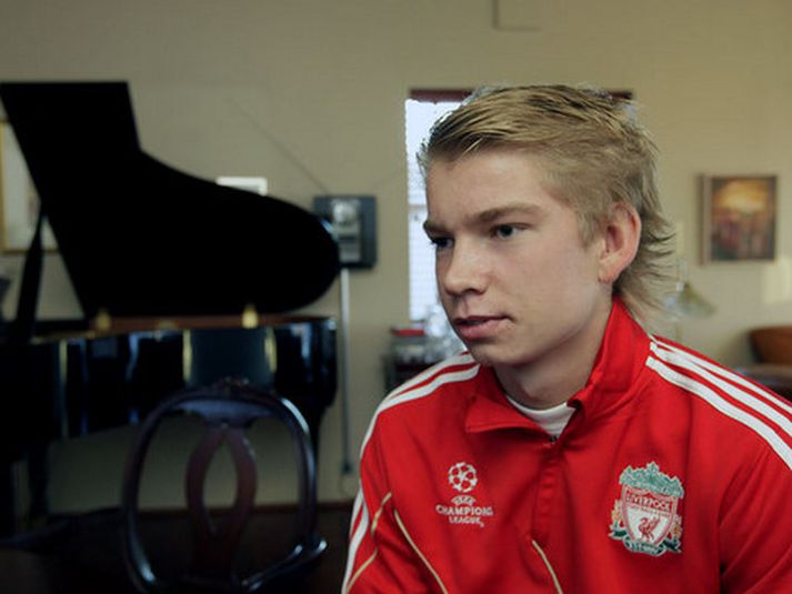 Kristján Gauti Emilsson í búningi Liverpool.