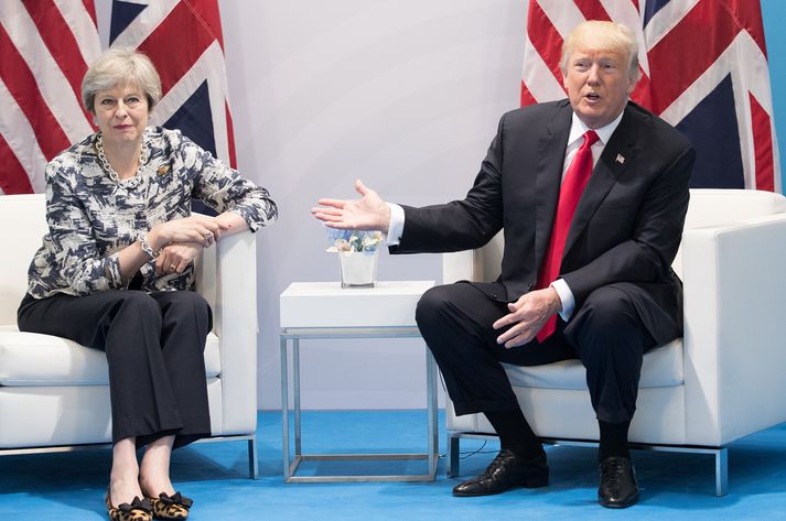 Theresa May og Donald Trump.
