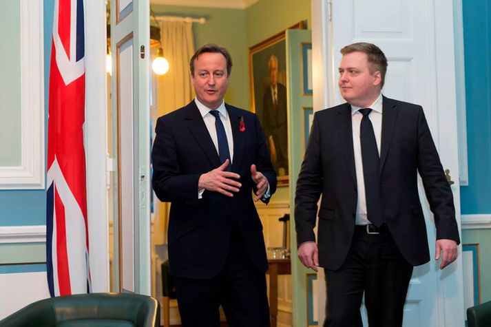 David Cameron og Sigmundur Davíð Gunnlaugsson í Alþingishúsinu.