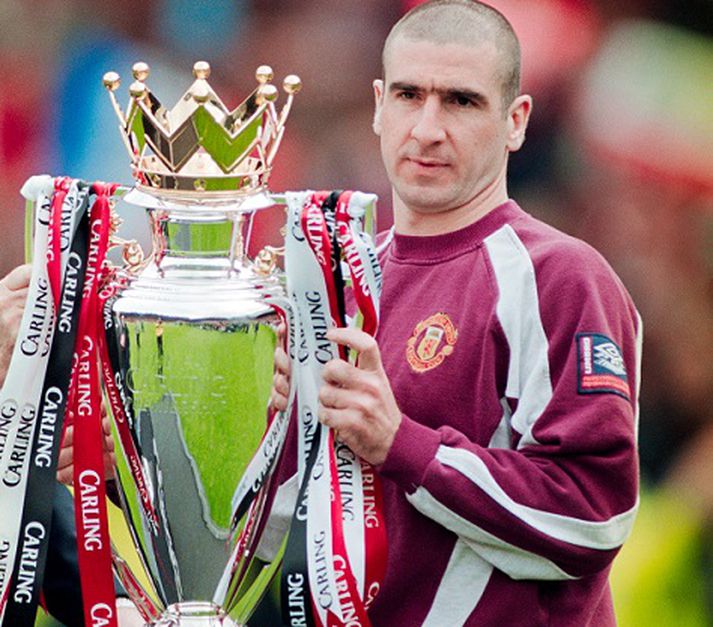 Eric Cantona vann fjóra Englandsmeistaratitla á fimm árum hjá Man Utd.