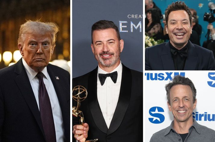 Donald Trump, Jimmy Kimmel, Jimmy Fallon og Seth Meyers.