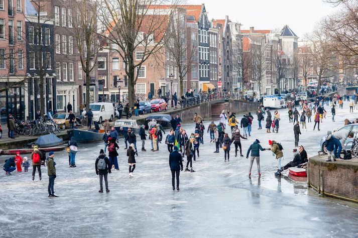 Allt var pikkfrosið í Amsterdam.