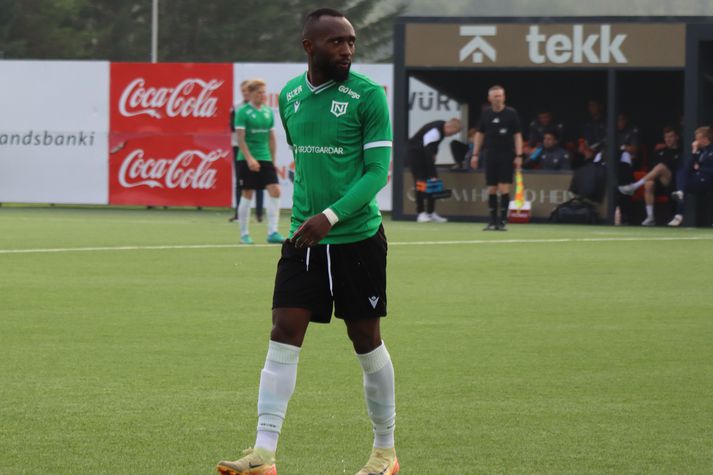 Oumar Diouck skoraði jöfnunarmark Njarðvíkinga í kvöld.