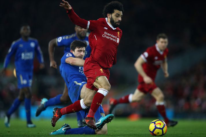 Salah er markahæsti leikmaður Liverpool í deildinni,