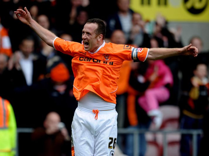 Charlie Adam fagnar hér sigurmarki sínu í leiknum í dag.