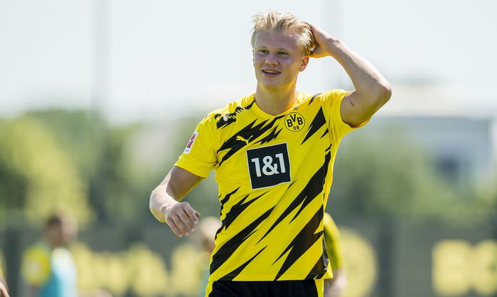 Erling Braut Haaland sló í gegn á fyrsta misseri sínu sem leikmaður Dortmund. Hann er nú í stuttu sumarfríi.