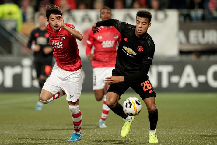 Mason Greenwood var á meðal ungu leikmannanna sem fengu sénsinn í kvöld