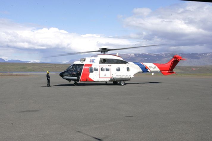 Óskað var eftir þyrlu Landhelgisgæslunnar á laugardaginn. Mynd/ Valgarður.