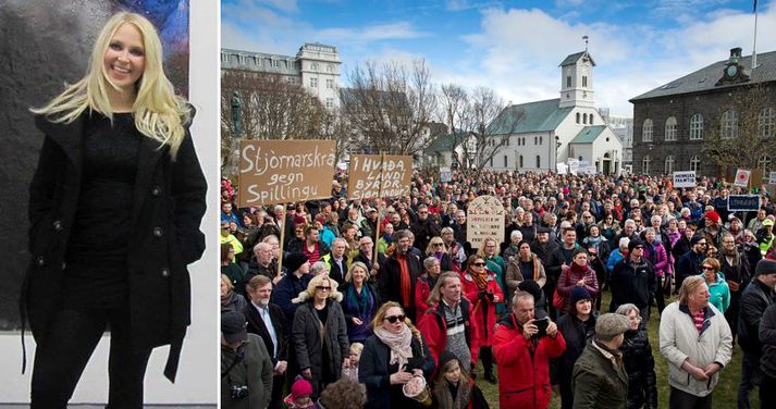 Sara Oskarsson er einn af forsvarsmönnum Jæja-hópsins sem staðið hefur fyrir fjölmörgum mótmælum á Austurvelli í vetur.