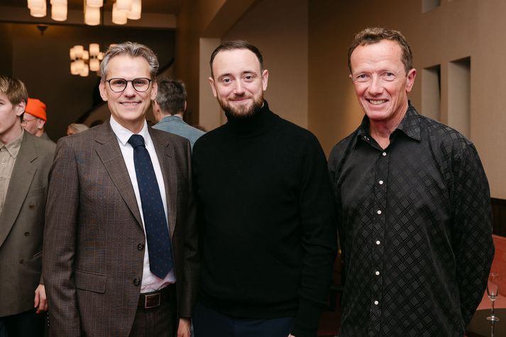 Magnús Geir, Jacob og David á frumsýningu í síðustu viku. 