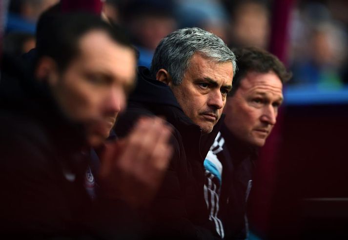 Jose Mourinho á vellinum í gær