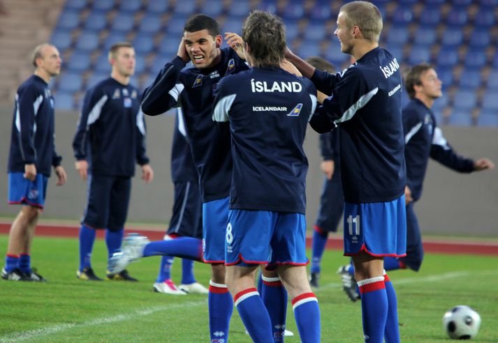 Guðlaugur Victor og félagar í U21 árs liðinu á síðasta ári.