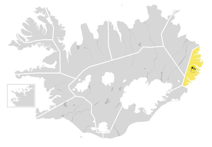 Viðvörunin gildir til miðnættis.