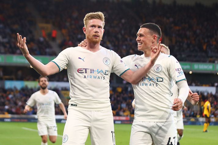 Kevin De Bruyne og Phil Foden, tveir af þeim bestu á Englandi. 