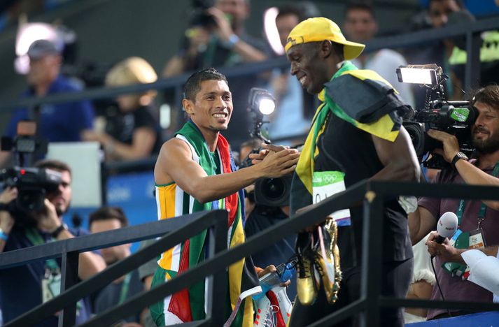 Wayde van Niekerk og Usain Bolt unnu báðir Ólympíugull í gær. Það fyrsta hjá Wayde van Niekerk en það sjöunda hjá Bolt.