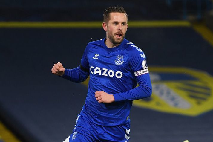 Gylfi skoraði eitt marka Everton í sigrinum gegn Leeds á dögunum.