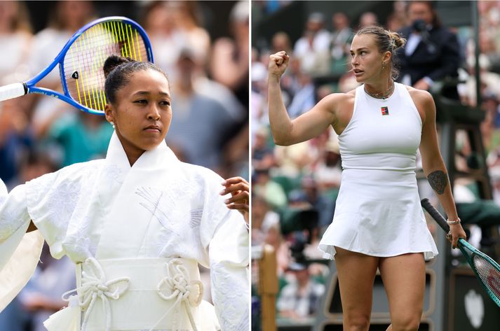 Naomi Osaka og Aryna Sabalenka mætast í 16-manna úrslitum Wimbledon-risamótsins.