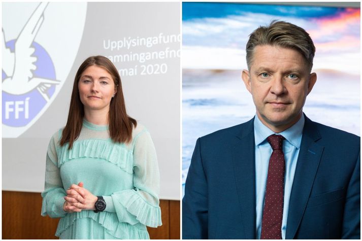 Guðlaug Líney Jóhannsdóttir, formaður Flugfreyjufélags Íslands, og Bogi Nils Bogason, forstjóri Icelandair.