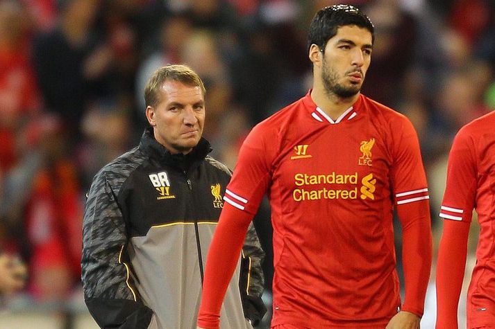 Brendan Rodgers og Luis Suarez.