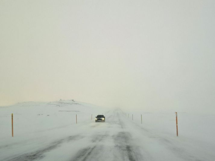 Vetrarfærð á Holtavörðuheiði. Mynd úr safni. 