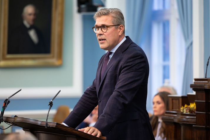 Bjarni Benediktsson, fjármála- og efnahagsráðherra, var allt annað en sáttur í þingsal í dag. 