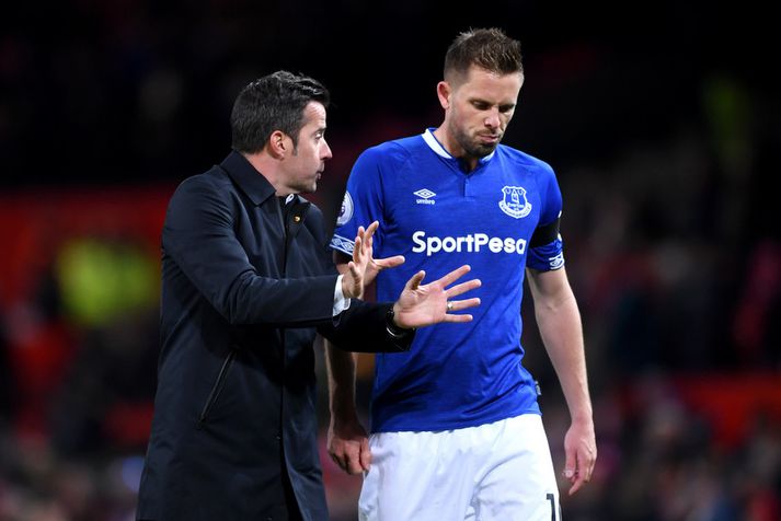 Gylfi Þór Sigurðsson og Marco Silva.