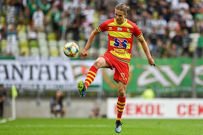 Böðvar Böðvarsson í leik í Póllandi þar sem hann hefur leikið síðustu tvö árin eftir að hafa komið til Jagiellonia frá FH.