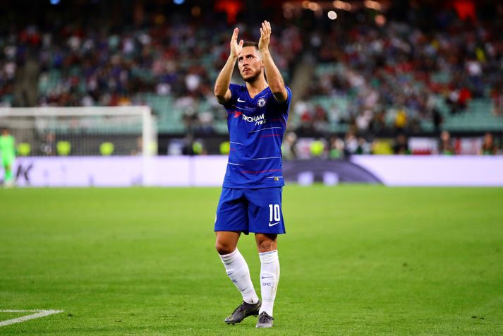 Eden Hazard þakkar stuðningsmönnum Chelsea, líklega í síðasta sinn