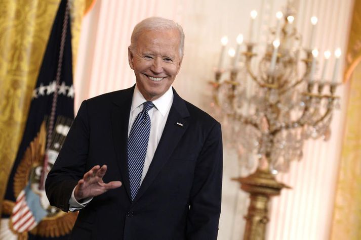 Joe Biden átti erfitt með að bera fram nafn forsætisráðherra Bretlands, Rishi Sunak.