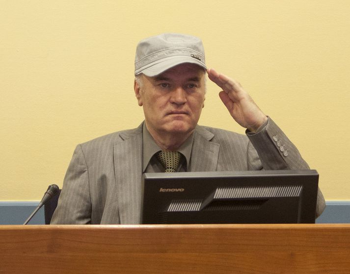 Ratko Mladic í dómsal árið 2011.