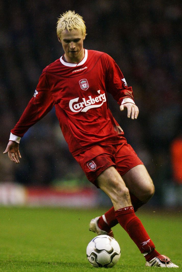 Anthony Le Tallec í leik með Liverpool.