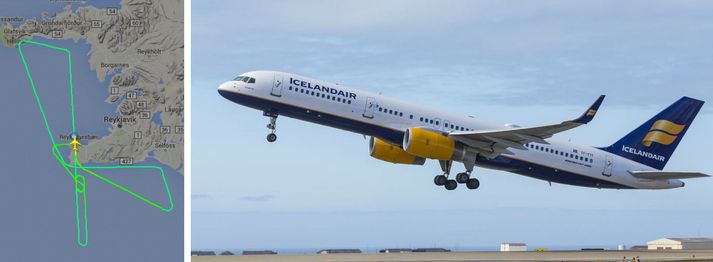 Boeing 767-vél Icelandair var snúið við á leið sinni til Boston vegna bilunar í hjólabúnaði.