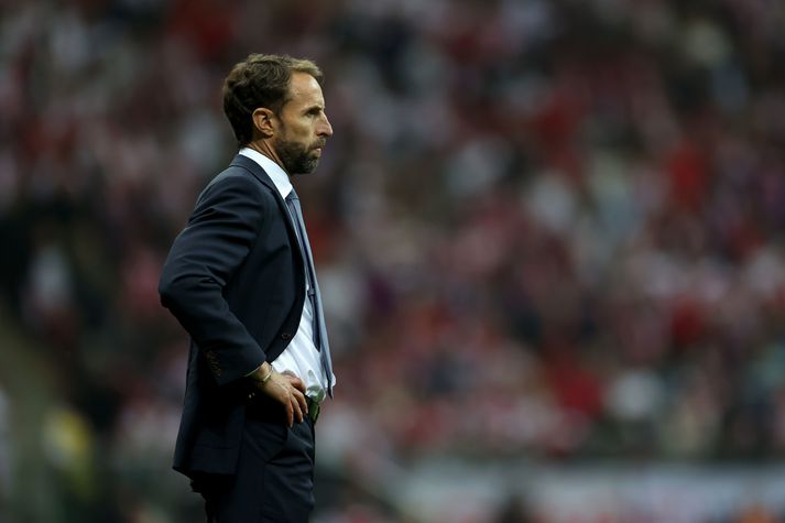 Gareth Southgate horfir á Pólland jafna metin.