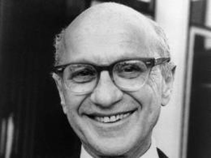 Milton Friedman, sem lést í dag.