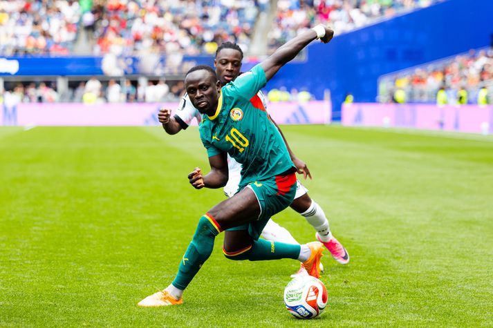 Sadio Mané í leik með Senegal á móti Belgíu á heimsmeistaramótinu.